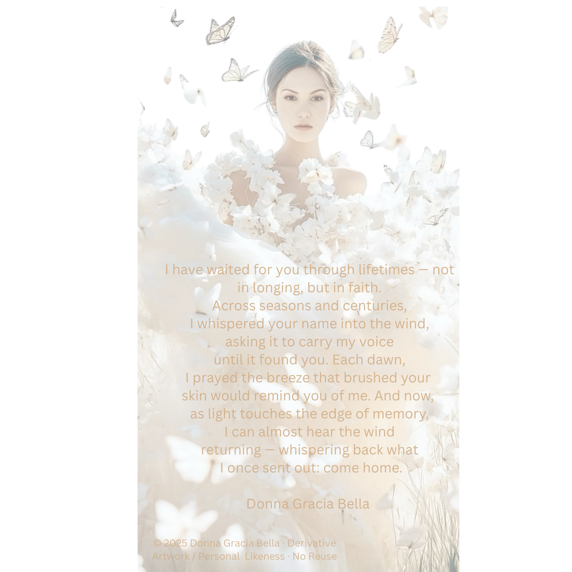 Artistic portrait symbolizing a timeless reunion — the awaited soul through ages. (Private AI creation — not for reuse.)